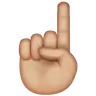 Index Pointing Up: Medium-Light Skin Tone Emoji ☝🏼 image - WhatsApp style