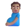 Pregnant Man: Medium Skin Tone Emoji 🫃🏽 image - Microsoft 3D Fluent style