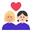 Couple With Heart: Woman, Woman, Medium-Light Skin Tone, Light Skin Tone