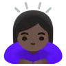 Woman Bowing: Dark Skin Tone Emoji 🙇🏿‍♀️ image - Google Noto Color style