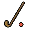 Kij na lodzie i piłka Emoji 🏑 image - OpenMoji style