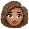 Woman: Medium Skin Tone, Curly Hair Emoji 👩🏽‍🦱 image - WhatsApp style