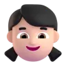 Girl: Light Skin Tone Emoji 👧🏻 image - Microsoft 3D Fluent style