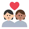 Couple With Heart: Person, Person, Light Skin Tone, Medium Skin Tone Emoji 🧑🏻‍❤️‍🧑🏽 image - Tossface style