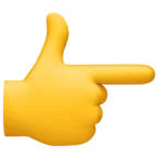 흰색 오른쪽 포인팅 백핸드 인덱스