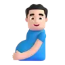 Pregnant Man: Light Skin Tone Emoji 🫃🏻 image - Microsoft 3D Fluent style