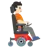 Person In Motorized Wheelchair Facing Right: Light Skin Tone
