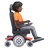 Person In Motorized Wheelchair Facing Right: Dark Skin Tone