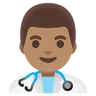 Man Health Worker: Medium Skin Tone Emoji 👨🏽‍⚕️ image - Google Noto Color style