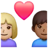 Couple With Heart: Woman, Man, Medium-Light Skin Tone, Medium-Dark Skin Tone Emoji 👩🏼‍❤️‍👨🏾 image - Samsung style