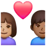 Couple With Heart: Woman, Man, Medium Skin Tone, Medium-Dark Skin Tone Emoji 👩🏽‍❤️‍👨🏾 image - Samsung style