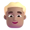 Man: Medium Skin Tone, Blond Hair Emoji 👱🏽‍♂️ image - Microsoft 3D Fluent style
