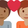 Couple With Heart: Person, Person, Medium-Dark Skin Tone, Medium Skin Tone Emoji 🧑🏾‍❤️‍🧑🏽 image - Twitter / X (Twemoji) style