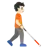 Person With White Cane Facing Right: Light Skin Tone