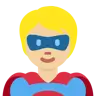 Superhero: Medium-Light Skin Tone Emoji 🦸🏼 image - Twitter / X (Twemoji) style