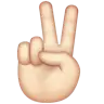 Victory Hand: Light Skin Tone Emoji ✌🏻 image - WhatsApp style