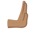 Rightwards Pushing Hand: Medium Skin Tone Emoji 🫸🏽 image - Google Noto Color style