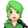 Singer: Light Skin Tone Emoji 🧑🏻‍🎤 image - Apple style