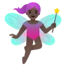 Woman Fairy: Dark Skin Tone Emoji 🧚🏿‍♀️ image - Google Noto Color style
