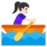 Woman Rowing Boat: Light Skin Tone Emoji 🚣🏻‍♀️ image - Google Noto Color style