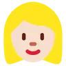 Woman: Light Skin Tone, Blond Hair Emoji 👱🏻‍♀️ image - Twitter / X (Twemoji) style