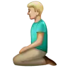 Man Kneeling: Medium-Light Skin Tone Emoji 🧎🏼‍♂️ image - WhatsApp style