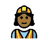 Woman Construction Worker: Medium-Dark Skin Tone Emoji 👷🏾‍♀️ image - OpenMoji style