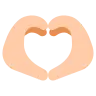 Heart Hands: Light Skin Tone Emoji 🫶🏻 image - Tossface style