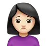 Woman Frowning: Light Skin Tone Emoji 🙍🏻‍♀️ image - Apple style