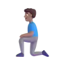 Man Kneeling: Medium Skin Tone Emoji 🧎🏽‍♂️ image - Microsoft 3D Fluent style