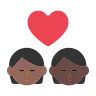 Kiss: Person, Person, Medium-Dark Skin Tone, Dark Skin Tone Emoji 🧑🏾‍❤️‍💋‍🧑🏿 image - Tossface style