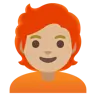 Person: Medium-Light Skin Tone, Red Hair Emoji 🧑🏼‍🦰 image - Google Noto Color style