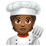 Cook: Medium-Dark Skin Tone Emoji 🧑🏾‍🍳 image - WhatsApp style