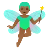 Man Fairy: Medium-Dark Skin Tone Emoji 🧚🏾‍♂️ image - Google Noto Color style