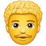 Man: Curly Hair Emoji 👨‍🦱 image - WhatsApp style