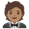 Person In Tuxedo: Medium Skin Tone Emoji 🤵🏽 image - Google Noto Color style