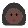 Woman: Dark Skin Tone, Curly Hair Emoji 👩🏿‍🦱 image - Tossface style