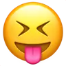 ใบหน้าด้วยลิ้น Stuck-Out และดวงตาที่ปิดสนิท Emoji 😝 image - Apple style