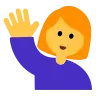 Woman Raising Hand Emoji 🙋‍♀️ image - Tossface style