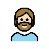 Person: Light Skin Tone, Beard Emoji 🧔🏻 image - OpenMoji style