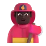 Man Firefighter: Dark Skin Tone Emoji 👨🏿‍🚒 image - Microsoft 3D Fluent style