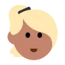 Woman: Medium Skin Tone, Blond Hair Emoji 👱🏽‍♀️ image - Tossface style