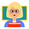 Woman Teacher: Medium-Light Skin Tone Emoji 👩🏼‍🏫 image - Tossface style
