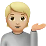 Person Tipping Hand: Medium-Light Skin Tone Emoji 💁🏼 image - Apple style