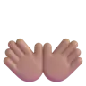 Open Hands: Medium Skin Tone Emoji 👐🏽 image - Microsoft 3D Fluent style