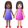 Women Holding Hands: Light Skin Tone, Medium-Dark Skin Tone Emoji 👩🏻‍🤝‍👩🏾 image - Samsung style
