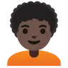 Person: Dark Skin Tone, Curly Hair Emoji 🧑🏿‍🦱 image - Google Noto Color style