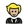 Person In Tuxedo: Medium-Light Skin Tone Emoji 🤵🏼 image - OpenMoji style