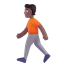 Person Walking: Medium-Dark Skin Tone Emoji 🚶🏾 image - Microsoft 3D Fluent style