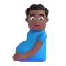 Pregnant Man: Medium-Dark Skin Tone Emoji 🫃🏾 image - Microsoft 3D Fluent style